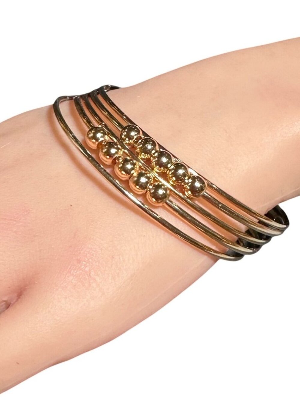 Bangle Bracelet Set Gold Tone Minimalist Style 5 Pieces Womens Casual Jewelry